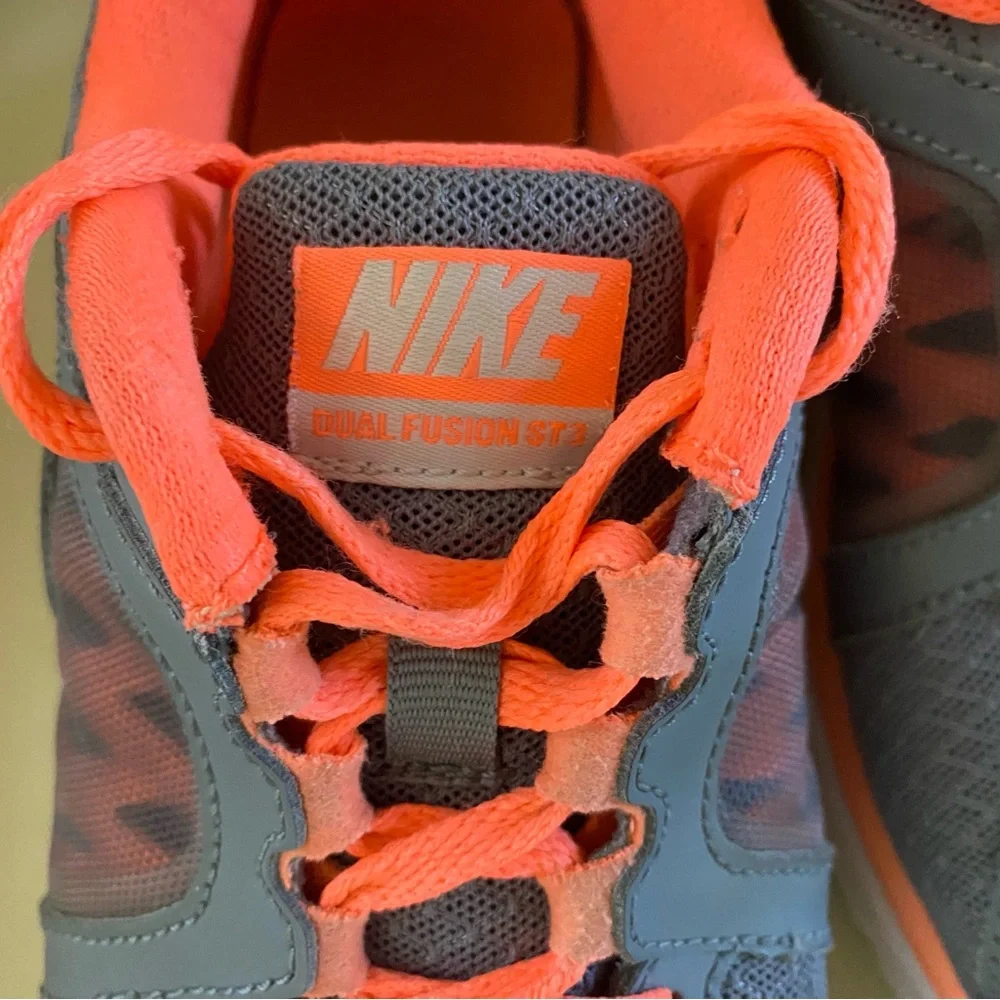 Nike Gray and Orange Dual Fusion Athletic Shoes